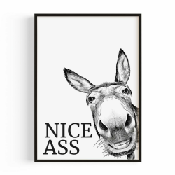 PULSE of HOME Badezimmer Deko Bilder – Hochwertiger Kunstdruck für Deine Wanddeko – Nice Ass Esel A4 (21 x 29,7 cm) – Made in Germany – Ohne Rahmen Angebot bei HelloDeals