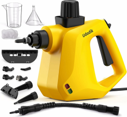 Udodik Tragbarer Dampfreiniger, Dampfreiniger für Zuhause, Mehrzweck-Dampfreiniger mit 10 Zubehörteilen für Teppiche, Vorhänge, Sofas, Küche, Wanzen, Badezimmer und mehr (yellow) Angebot bei HelloDeals