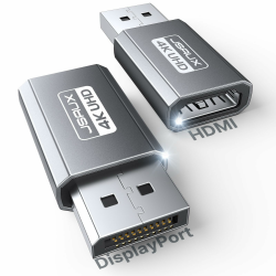JSAUX 4K DisplayPort zu HDMI Adapter 2-Stück, DP PC zu HDMI Monitor Konverter Video UHD 4K@30Hz/2K@60Hz/1080P@120Hz DP zu HDTV Adapter Kompatibel mit Dell, Lenovo, HP,GPU, AMD, NVIDIA, Desktop- Grau Angebot bei HelloDeals