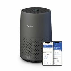 Philips Haushaltsgeräte 800i-Serie Kompakt-Luftreiniger, 49m2, HEPA- & Aktivkohlefilter, Entfernt Bis Zu 99,5% Der Viren & Aerosole Aus Der Luft (1), Schwarz (AC0850/11) Altes Modell Luftreiniger 800 Serie + Konnektivität Angebot bei HelloDeals