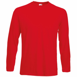 Fruit of the Loom Herren Long Sleeve Valueweight Tee Sporttop, Matt M Rot Angebot bei HelloDeals
