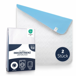 Blumtal® Inkontinenzunterlage waschbar 75x90 cm - Betteinlage für Babys - OEKO-TEX zertifizierte Inkontinenz Bettunterlage für Babys - Bettunterlage wasserdicht - Inkontinenzauflage 75x90 cm - 2er Set Angebot bei HelloDeals
