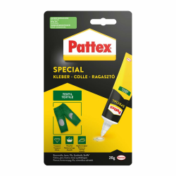 Pattex Spezialkleber Textil, wasch- und bügelbeständiger Textilkleber, Stoffkleber für Baumwolle, Leder, Jeans und mehr*, schnell trocknender Kleber, 20g Angebot bei HelloDeals