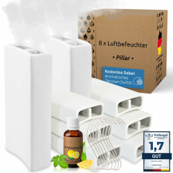 Luftbefeuchter Heizung Keramik I Haken & Duftöl [8er Spar-Set, 400ml] I Wasserverdunster für Heizkörper mit Duft I Verdunster & Befeuchter Wasser Behälter Angebot bei HelloDeals