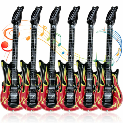 6 Stück Aufblasbare Gitarren,Aufblasbare Party Gitarre,Aufblasbare Gitarren Requisiten,Rock Musikinstrument,für Mottopartys,Karneval,Props Party Angebot bei HelloDeals