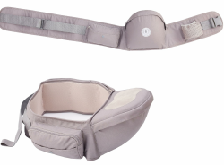 Hüftsitz Baby EXTRA 50mm weiche Polsterung 2x Taschen Hüfttrage 65-140cm VORTEILE 4 Positionen seitentrage (S M L XL) ergonomisch Taillen Hocker (Grau) Angebot bei HelloDeals