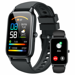 Smartwatch Herren Damen, 1,57"HD Fitnessuhr mit Telefonfunktion, FitnessTracker 110+ Sportmodi, Sportuhr mit SpO2, Herzfrequenz Schlafmonitor Schrittzähler, IP68 Wasserdicht Smart Band für Android iOS Angebot bei HelloDeals