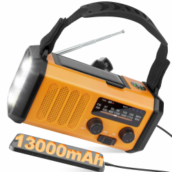 13000mAh Tragbare Solar Kurbelradio/Aufladbar Campinglampe, Dynamo Notradio mit AM FM,5W 700LM Taschenlampe & Leseleuchte,Handyladegerät Powerbank,SOS,Kompass für Ourdoor Camp Überleben Stromausfälle Angebot bei HelloDeals