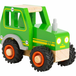 small foot Traktor aus 100% FSC-zertifizierten Holz und mit großen gummierten Reifen, ab 18 Monate, 11078, grün Angebot bei HelloDeals