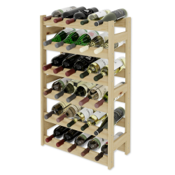Lenmar, Weinregal aus Holz für Flaschen, Natur, RW-1, Wein, Flaschenregal, Kellerregal, Regale, Flaschenhalter (Natur, RW-1-30, 86 x 53 x 25, 6 liegen, für 30 Flaschen) Angebot bei HelloDeals