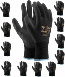 12 Paar PU schwarz beschichtet Nylon Arbeitshandschuhe. Garten-, Builders, Mechaniker Angebot bei HelloDeals