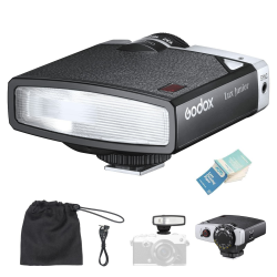 Godox Lux Junior Retro Kamera Blitz 6000 K ± 200 K CCT A/M-Modus 1/1-1/64, 7 Stufen auf Kamerablitz, 28 mm Brennweite Ersatz für Canon Nikon Sony Fuji Olympus Kameras Angebot bei HelloDeals