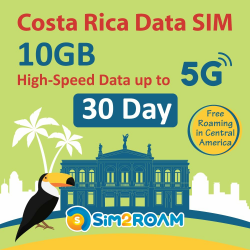 NUR Daten für Costa Rica, SIM-Karte 30 Tage| 10 GB Hochgeschwindigkeits-Internetdaten mit bis zu 5G| kostenloses Roaming in El Salvador, Guatemala, Nicaragua und Panama| Keine Aktivierung erforderlich Angebot bei HelloDeals