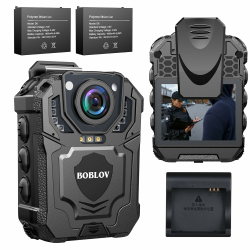 BOBLOV T5 Bodycam, 128GB 1440P Körperkamera Body Camera mit Audio-Aufnahme, Zwei Batterien mit Dock, tragbare Polizei-Körperkamera für Strafverfolgung, Nachtsicht, Dateischutz Angebot bei HelloDeals