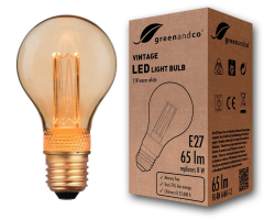 greenandco Vintage Design LED Birne zur Stimmungsbeleuchtung | E27 A60 | gold | 2W 65lm | 1800K extra warmweiß | 320° | 230V | flimmerfrei | nicht dimmbar | Edison Glühbirne Angebot bei HelloDeals