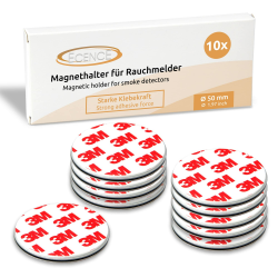 ECENCE Rauchmelder Magnethalter 10 Stück Selbstklebende Magnethalterung für Rauchmelder Ø 50mm schnelle & sichere Montage ohne Bohren und Schrauben für alle Feuermelder und Rauchwarnmelder Angebot bei HelloDeals