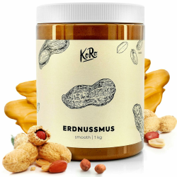 KoRo Erdnussmus - 1 kg Vorratspackung - Cremige Konsistenz - Ohne zusätzlichen Zucker* und Stabilisatoren - Aus 100% gerösteten Erdnüssen Angebot bei HelloDeals