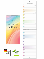 UNITURE® Kompakter Wandkalender 2025 schmal [12 x 50 cm] ideal für schmale Wände in Flur und Küche - Streifenkalender 2025 lang, Kalender 2025 lang und schmal, Küchenkalender, nachhaltig & schmierfrei Angebot bei HelloDeals