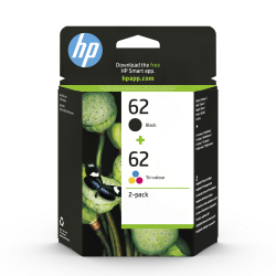 HP 62 (N9J71AE) Multipack Original Druckerpatronenfür HP ENVY 55xx, 56xx, 7640 und HP OfficeJet 200, 250, 57xx , 1xSchwarz, 1xFarbe ( 2 Stück) 1er Pack Angebot bei HelloDeals