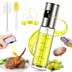 Nylea ÖLsprüHer für Speiseöl,100ml Öl Sprühflasche Edelstahlglas ÖLspray Zum Kochen Öl spray für Heißluftfritteuse Airfryer Öl Spray für Salat, Grillen, Backen In der Küche Kleine Glas Angebot bei HelloDeals