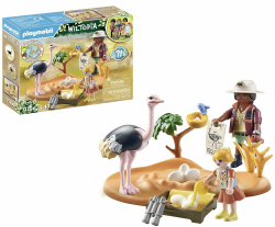 PLAYMOBIL Wiltopia 71296 Zu Gast bei Papa Strauß, spielerischer Tierschutz in der afrikanischen Wildnis, Unterstützung der Straußfamilie, nachhaltiges Spielzeug für Kinder ab 4 Jahren Angebot bei HelloDeals