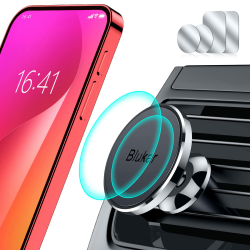 Blukar Handyhalterung Auto Lüftung, Universale 360° Magnetisch KFZ Handyhalter Auto Zubehör mit 5 Starke Magnet & 4 Metallplatten, Kompatibel mit iPhone 16 Plus/15/14/13, Galaxy, Mate usw. Angebot bei HelloDeals