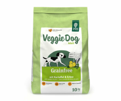Green Petfood VeggieDog Grainfree (1 x 10 kg) | Adult | Premium Trockenfutter für ausgewachsene Sensible Hunde | vegetarisch mit Kartoffel & Erbse | weizenfrei | nachhaltiges Hundefutter | 1er Pack Angebot bei HelloDeals