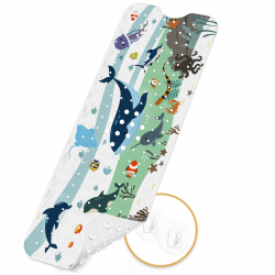 Badewannenmatten rutschfest Kinder，100% BPA frei Enthält 2 Haken zum Aufhängen,100x40cm，Antirutschmatte für Badewanne，Duschmatte,schimmelresistent & maschinenwaschbar,Badematte Kinder Badewanne Angebot bei HelloDeals