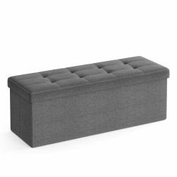 SONGMICS Sitzhocker mit Stauraum, klappbare Sitzbank, 38 x 110 x 38 cm Fußbank, Aufbewahrungsbox, bis 300 kg belastbar, für Wohnzimmer Schlafzimmer Flur, schiefergrau LSF77K Angebot bei HelloDeals