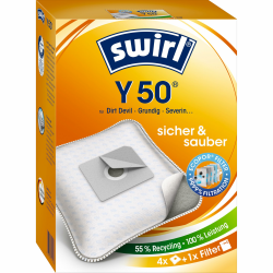 Swirl® Y 50 EcoPor® Staubsaugerbeutel für Dirt Devil, Grundig, Severin, 4 Beutel, Weiß Angebot bei HelloDeals