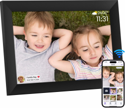 Ekasoco Digitaler Bilderrahmen 10,1 Zoll, 1280x800 IPS HD Touchscreen, Eingebauter 32GB Speicher, Elektronischer FotoRahmen Automatische Drehung, Teilen von Fotos Oder Videos Uberall über App, Schwarz Angebot bei HelloDeals