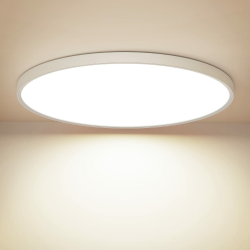 OUILA LED Deckenleuchte Flach Rund - Deckenlampe 24W 4000K 2600LM IP44 Wasserdichte Badezimmer lampe, Küchenlampe Neutralweiß für Küche Bad Schlafzimmer Flur Keller, Durchmesser 30cm Angebot bei HelloDeals