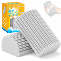 YFUIF 2-Pack Damp Clean Duster Sponge, Staubwedel waschbar, Reinigungsgeräte Haushalt, Staubschwamm für Holzjalousien, Heizkörper, Fußleisten, Spiegel & Spinnweben Angebot bei HelloDeals