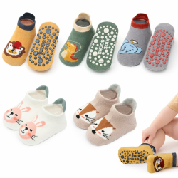 angelikashalala 5 Paar Baby rutschfeste Socken,Anti Rutsch Babysocken with Cartoon Tiermotive für Baby Mädchen Jungen Kinder 1-3 Jahre Angebot bei HelloDeals