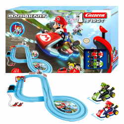 Carrera First Mario Kart™ Rennbahn | Super Mario™ vs. Luigi | Flip-Elemente | 2,9m Rennbahn | ab 3 Jahren | Batteriebetrieben Angebot bei HelloDeals