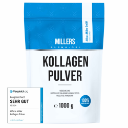 100% reines Kollagen Pulver I Kollagen Hydrolysat Peptide aus Typ 1, 2, 3 I Collagen Protein I Millers Alpha-Gel 1000 g I Ohne Zusatzstoffe I Collagen Pulver in Deutschland hergestellt Angebot bei HelloDeals