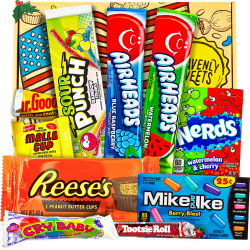 Amerikanische Süßigkeiten Box | USA Candy & Schokolade | American Sweets Geschenkbox | Top Import Snacks Lebensmittel & Candy | Geburtstag Jahrestag Valentinstag Muttertag Ostern | Heavenly Sweets Angebot bei HelloDeals