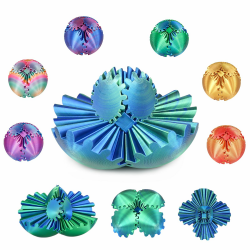 Gear Ball 3D gedrucktes Fidget Spielzeug Drehbare Zahnradkugel Stressabbau Schreibtischspielzeug Erwachsene und Kinder Geschenk für Weihnachten Wichteln (Glänzendes Grün, Durchmesser: 6,5 cm) Angebot bei HelloDeals
