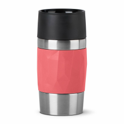 Emsa N21604 Travel Mug Compact Thermo-/Isolierbecher aus Edelstahl | 0,3 Liter | 3h heiß | 6h kalt | BPA-Frei | 100% dicht | auslaufsicher | spülmaschinengeeignet | 360°-Trinköffnung | Korallenrot Angebot bei HelloDeals