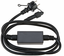 Stromkabel 1,8 m für LED-Beleuchtungs-System von Star Trading, Steckerzuleitung für Outdoor-Lichtsystem, schwarz, IP44 Angebot bei HelloDeals