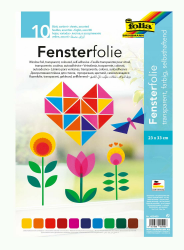 folia 455409 - Fensterfolie, selbsthaftend, transparent, farbig sortiert, ca. 23 x 33cm, 10 Blatt - ideal zur Gestaltung von Fensterbildern Angebot bei HelloDeals