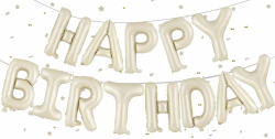 Beige Happy Birthday Ballons Banner,Happy Birthday Luftballon Girlande 16 Zoll Silver Folie Happy Birthday Folienballon Luftballon Helium Ballon Geburtstagsballon Banner für Geburtstag Party Angebot bei HelloDeals