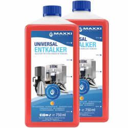 Maxxi Clean | 2x 750 ml Universal Entkalker Konzentrat für Kaffeemaschinen & Kaffeevollautomaten aller Typen | für 12 Entkalkungsvorgänge | universelle Gerätereinigung gegen Kalk und Verschmutzungen Angebot bei HelloDeals