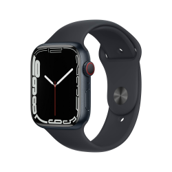 Apple Watch Series 7 (GPS + Zellular, 45MM) Aluminiumgehäuse Mitternacht mit Mitternacht Sportarmband (Generalüberholt) Angebot bei HelloDeals