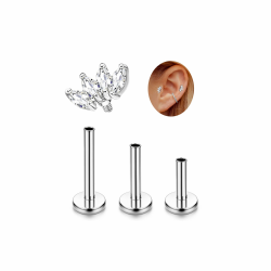 Adramata G23 Titan Helix Piercings Tragus Piercing Innengewinde Labret Piercing Lippenpiercing Medusa Piercing Medizinische Ohrstecker Piercing Ohr Klein Helix Tragus Conch Piercing Gold Silber Silber-Blatt Angebot bei HelloDeals