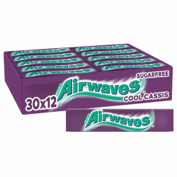 Airwaves Cool Cassis, Zuckerfreier Kaugummi, Mit Mentholfrische, 30 Packungen mit 12 Dragees Angebot bei HelloDeals