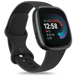 Oumida für Fitbit Versa 3 Armband/Fitbit Versa 4 Armband/Fitbit Sense 2 Armband Damen Herren, Weiches Sport Ersatz Armband Kompatibel mit Fitbit Versa 3/Versa 4/Fitbit Sense/Fitbit Sense 2(S,Schwarz) Angebot bei HelloDeals