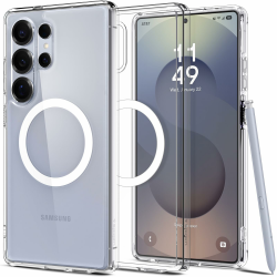 Spigen Ultra Hybrid MagFit Hülle für Samsung Galaxy S25 Ultra, Kompatibel mit MagSafe -Clear White Angebot bei HelloDeals
