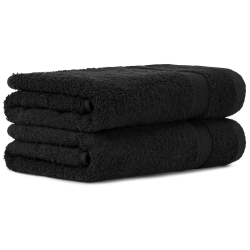 Luckytowel Handtücher Set 50x100 cm 100% Baumwolle, Handtuch-Set 2er Pack Schwarz Angebot bei HelloDeals