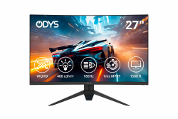 ODYS Q27 PRO-X - Curved Gaming Monitor 27 Zoll (69 cm), 180 Hz, WQHD (2.560x1.440 px), 1 ms Reaktionszeit (MPRT), HDR, 1500R, FreeSync/G-Sync kompatibel, Eye Care, HDMI, Display Port, 3,5mm Audio Angebot bei HelloDeals